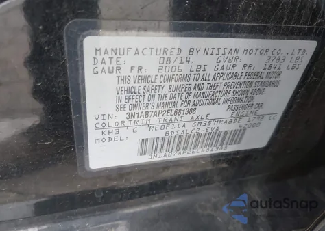 2014 Nissan Sentra S from USA, damaged, VIN 3N1AB7AP2EL681388